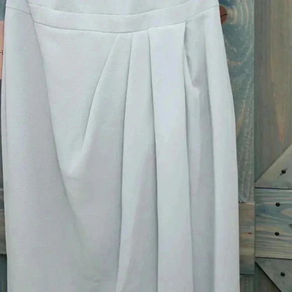 BHLDN Lyra V-Neck Faux-Wrap Crepe Midi Dress Blue Size 16 Anthropologie NWT - Picture 7 of 13